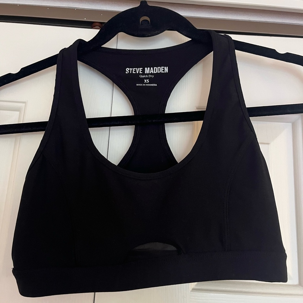 Steve Madden Black Sports Bra